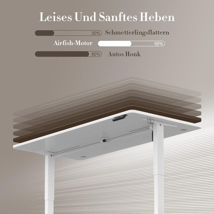 Стіл Airfish з регульованою висотою 140x60 см з USB-портом, електрично регульований стіл з функцією пам&39яті, 73-118 см, білий