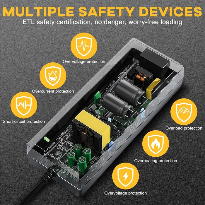 Зарядний пристрій WingFly AC-MC4, для заряджання SolarFlow Hub 1200 / Hub 2000 / AIO 2400 / Solix, 54V/3A, 162W, підходить для використання взимку та в дощову пору року.