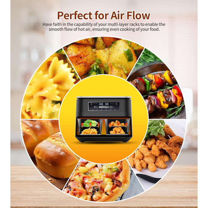 Аксесуари для фритюрниці Ninja AF500EU, подвійна фритюрниця 10 шт. Аксесуари для Ninja Foodi FlexDrawer 10.4 л з вкладишами та стійками