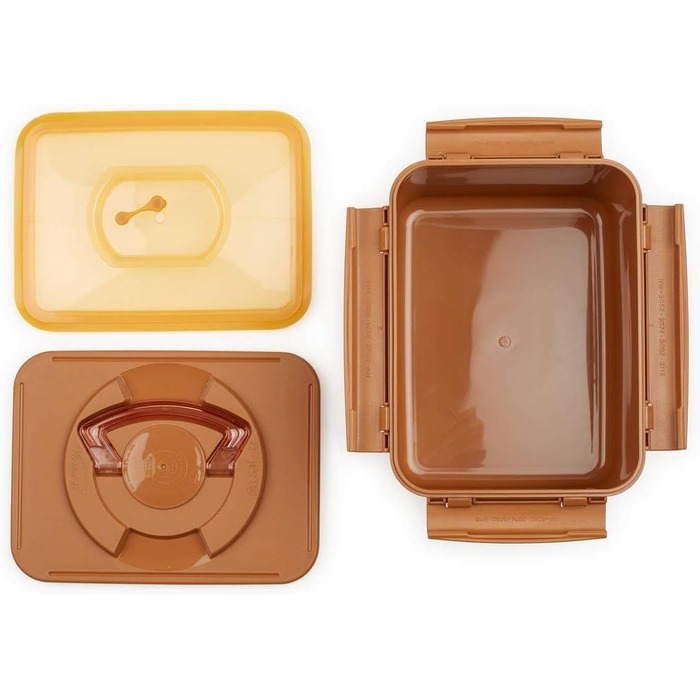 Контейнер для зберігання та ферментації квашеної капусти преміум-класу Crazy Korean Cooking з внутрішньою вакуумною кришкою, піщано-коричневий, 5,2 л, 2 шт. и по 5,2 л (1,3 галона), 2 шт.