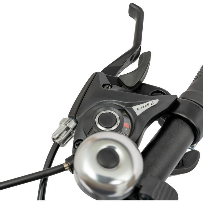 Дюймовий гірський велосипед, 21 швидкість, складаний, регульований по висоті, амортизаційна вилка та дискові гальма, унісекс велосипед для чоловіків та жінок, чорний, сріблястий, 26-