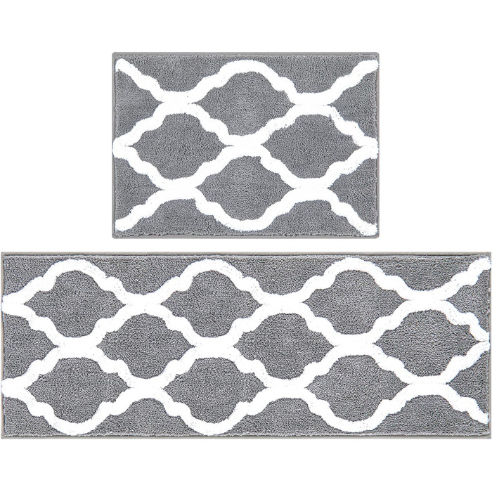 Набір килимків для ванної з мікрофібри Pauwer Набір килимків для ванної з мікрофібри 2 шт. нековзний абсорбуючий м'який килимок дл