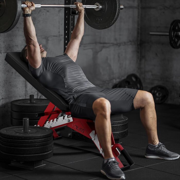 Регульована силова лава, професійна, похила лава макс. 1000 кг з 10-позиційною регульованою спинкою та 3-позиційним регульованим сидінням, багатофункціональна фітнес-лава для домашнього використання