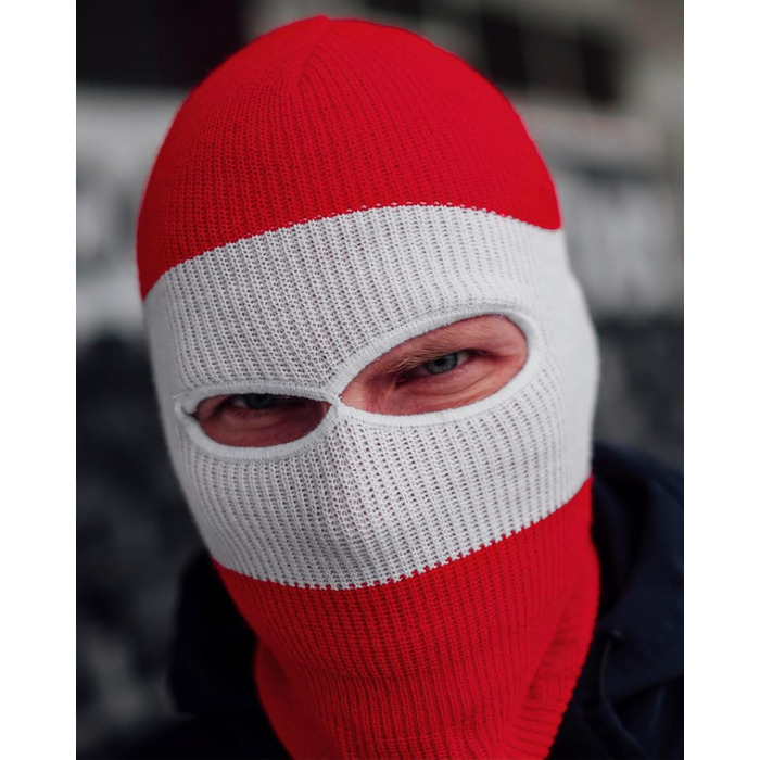 Шапка та балаклава PG Wear Troublemaker 2-в-1, червоно-білі смужки, один розмір