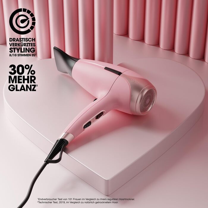 Фен ghd helios швидке сушіння, низький рівень шуму та легка вага, для створення blowout-улисок, колір Dusted Pink