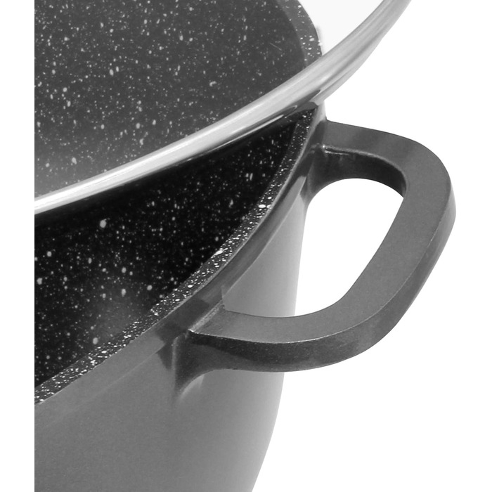 Жаровня Stoneline Gourmet, овальна, 38,8 x 26,3 см, 8 л, з кришкою з ароматизованого скла для дозованого додавання рідини, з литог