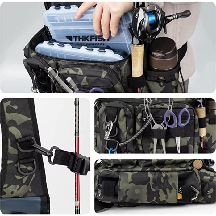 Сумка для рибальських снастей YAOYAOLING, сумка для зберігання тактичних аксесуарів для риболовлі, легкий рюкзак на слінгу, сумка для інструментів для риболовлі, походів, полювання, кемпінгу