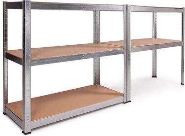 Металевий стелаж Ondis24 Thomas, полиця для зберігання 90x40x180 (В) см, полиця для підвалу, вантажопідйомність до 875 кг, сріблястий, з 5 полицями, вантажопідйомність кожна 175 кг, регульована висота, функціональний надміцний стелаж