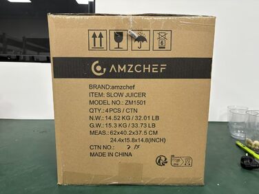 Переможець тесту овочів та фруктів AMZCHEF Juicer - Соковижималка Slow Juicer з функцією зворотного жування - Ніжне подрібнення без фільтрації - Електрична соковижималка зі щіткою та 2 чашками - Срібло