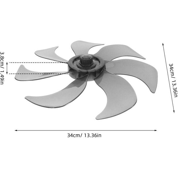Лопатей підлогового вентилятора Запасні частини для лопатей Запчастини для стельового вентилятора Заміна лопатей 14-дюймовий потовщений настільний вентилятор RV Blade, 7