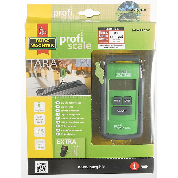 Ручні ваги Tara PS 7600, чорні, вага до 40 кг, просте управління Одинарні, 76000