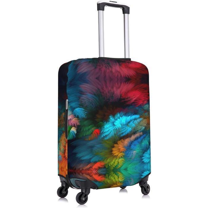 Чохол для валізи абстрактний кольоровий, міцний захист для багажу, підходить для валіз розміром 45.7-81.3 см, малий розмір, Чорний