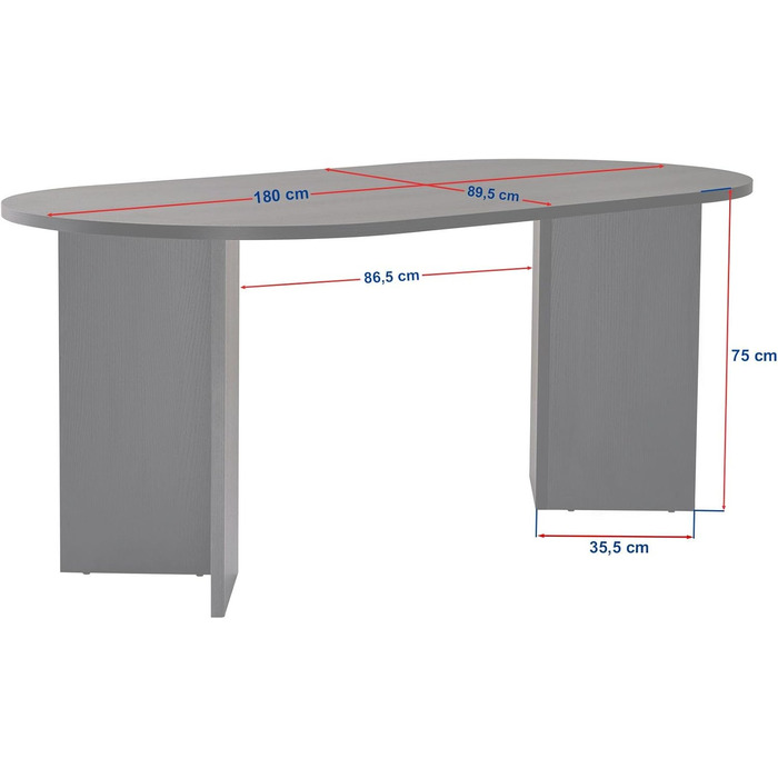Елегантний білий обідній стіл, 180 x 75 x 89,5 см ДСП з 100 меламіновим покриттям, товщина 25 мм Ідеально підходить для сучасних обідніх приміщень, дерево, білий колір