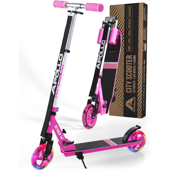 Міський самокат Apollo Skyracer зі світлодіодним підсвічуванням коліс самокат для дітей 6 років міський самокат з підвіскою самока