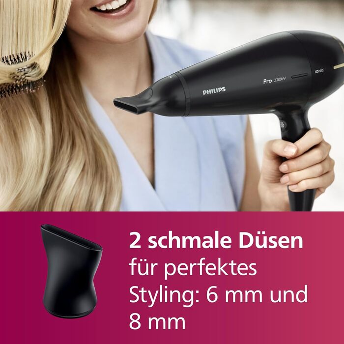 Фен Philips Prestige Pro HPS920/00 для професійного сушіння та стайлінгу, 2300 Вт, з 2 насадками