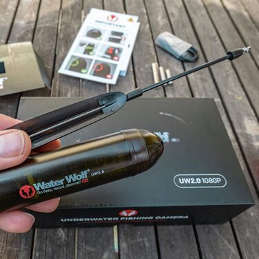 Підводна екшн-камера WaterWolf 2.0 WiFi для риболовлі - 1080p HD підводна камера, ширококутний огляд 120 градусів, водонепроникна камера до 100 м з комплектом аксесуарів