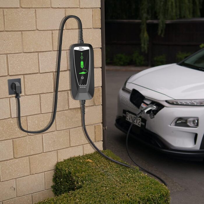 Портативний зарядний пристрій Teskee Type 2 з індикатором Кейс для перенесення для всіх електромобілів та гібридних автомобілів 3,