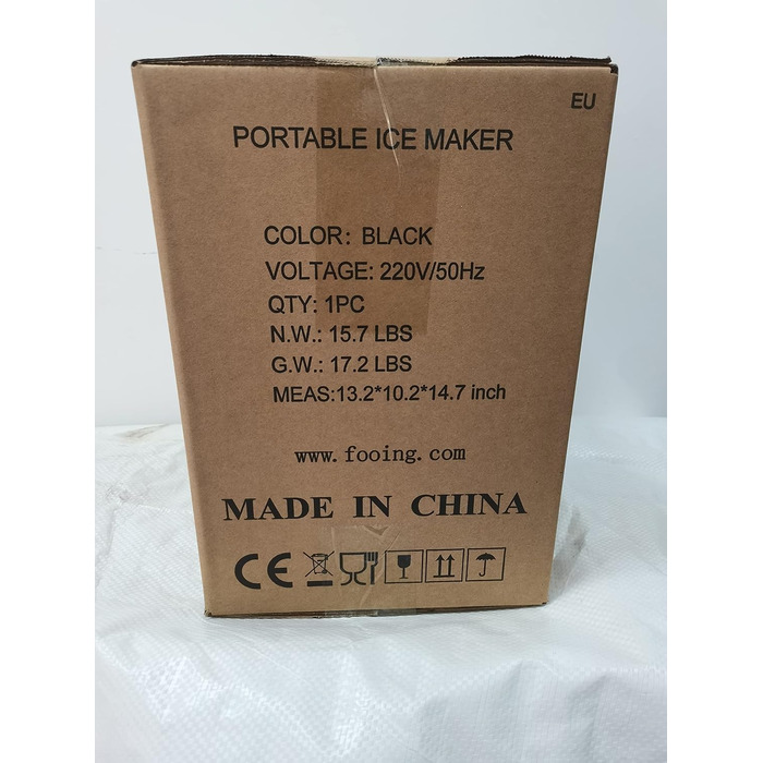Машина для виробництва кубиків льоду FOOING Льодогенератор Кубик льоду готовий за 6 хвилин 2-літровий льодогенератор з лопатою для льоду та кошиком Світлодіодний дисплей Машини для кубиків льоду для домашнього бару Black