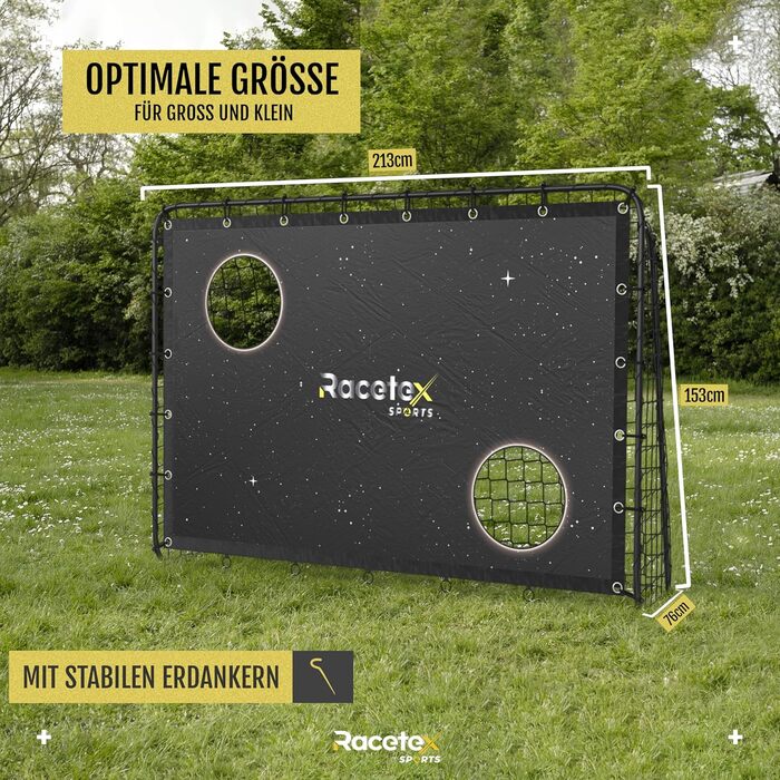 Дитячі футбольні ворота, включаючи стінку для воріт з антикорозійним покриттям - Футбольні ворота для дітей та дорослих у саду - Футбольні ворота з ґрунтовими анкерами для оптимальної стійкості - Футбольні ворота Galaxy