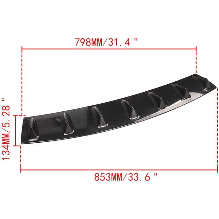 Кромка дифузора заднього бампера для BMW X1 X2 X3 X4 X5 X6 E84 F48 F39 E83 F25 F26 G02 E53 E70 F15 G05 E71 F16, Задній розгалужувач шасі, Задня спідниця Кромка, Задня губа автомобіля, A/7fin Normal A/7fin