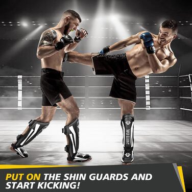 Щитки для гомілок NZQXJXZ для кікбоксингу та муай-тай, регульовані захисні накладки на ноги із захистом підйому стопи, спорядження для тренувань з бойових мистецтв, ММА та спарингу