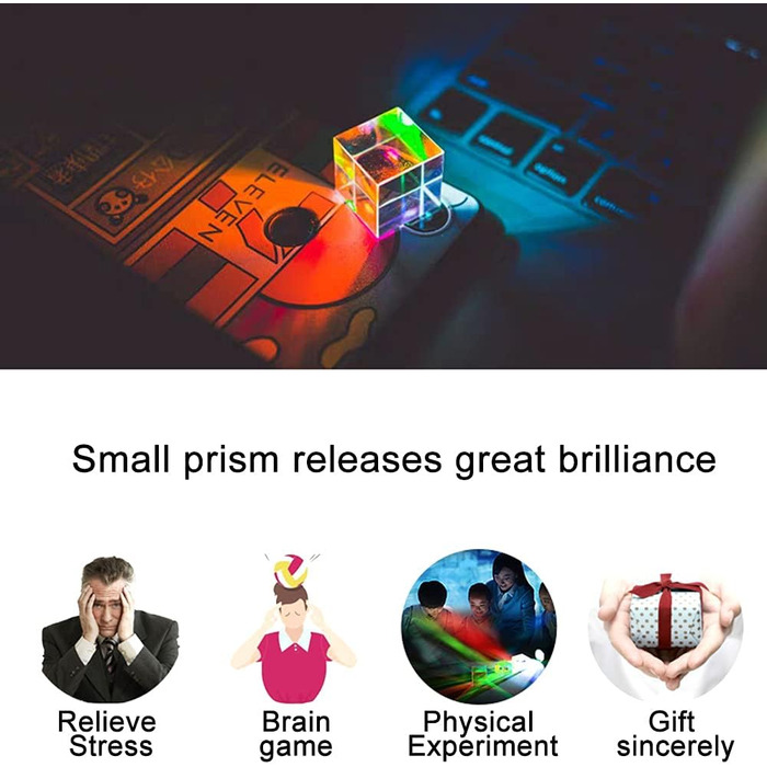 Трикутна призма з оптичного скла MIFANI, кубічна призма з оптичного скла, дисперсійна призма RGB для фізики та декорування, 4 розміри на вибір, 4 x 4 x 4 см, 45 x 45 x 45 мм (розмір 50x50x40 мм)