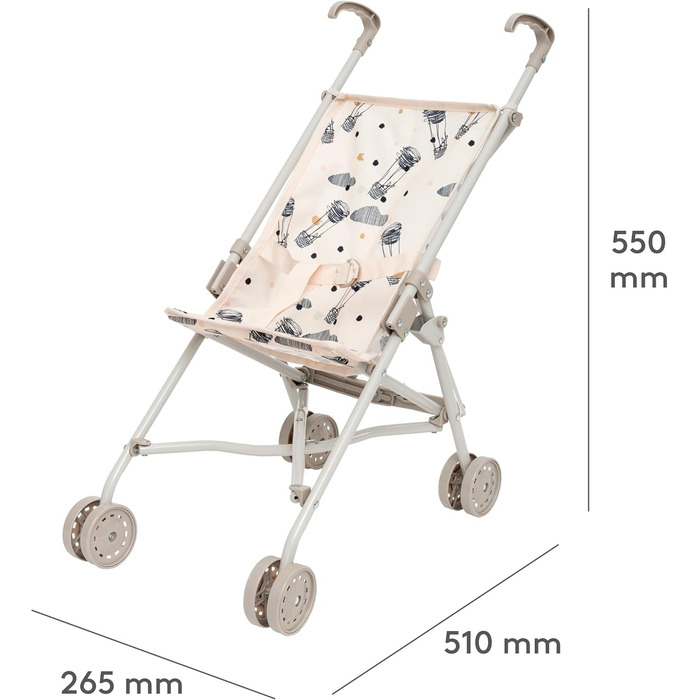 Коляска для ляльок від 3 років - 53 см велика складна коляска з ременем безпеки та чохлом, що миється - іграшкова коляска для ляль