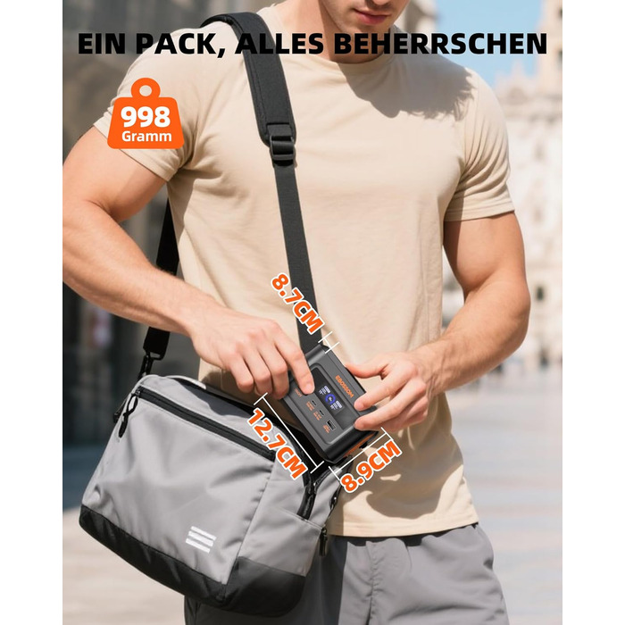 Портативна електростанція H100, сонячний генератор, портативний акумуляторний генератор з РК-дисплеєм. Швидка зарядка LiFePO4 акумулятора ємністю 99,2 Втгод, 3-портовий портативний резервний акумулятор потужністю 120 Вт, для автофургонів та як аварійний г