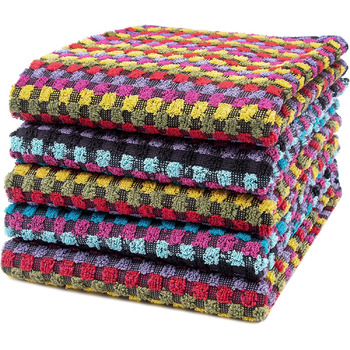 Набір з 5 чайних рушників, універсальні рушники, 45x90 см, бавовна, кольорові 45 x 90 см Кольорові