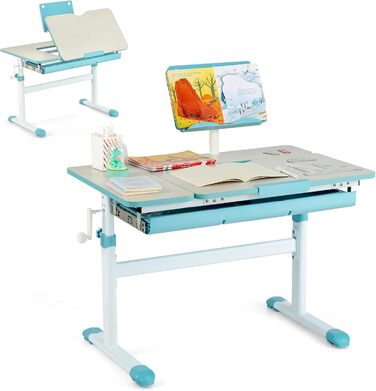 Дитяча парта DREAMADE з регулюванням висоти, шкільна парта з регулюванням нахилу, парта для дітей, парта для підлітків з підставко