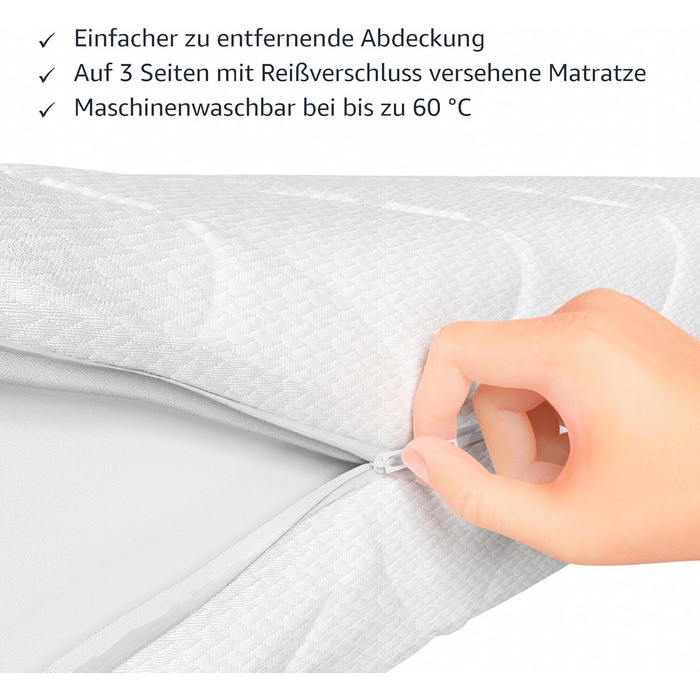 Матрац Storeo Basics Comfort з піни з 7 зонами, середньої жорсткості (H3), 140 x 200 x 15 см, білий