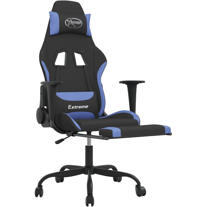 Ігрове крісло з підставкою для ніг, крісло для ПК, ігрове крісло, крісло для геймерів, крісла для домашнього офісу, крісла для ігор, крісло для PlayStation, комп&39ютерне крісло, чорно-синя тканина