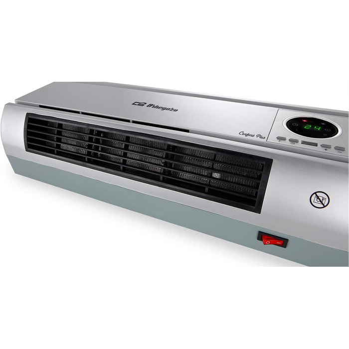 Настінний обігрівач Orbegozo SP 6500, 2000 Вт, пульт дистанційного керування, щоденне та тижневе програмування, захист від перегріву, світлодіодна панель, 1 літр, 44 дБ, пластик, кераміка, сріблястий