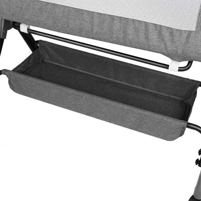 Дитяче ліжечко-колиска, 4-рівневе регулювання висоти, 3-в-1 дитяче ліжко та колиска, ліжечко з колесами, москітна сітка, нахил 20, 104 x 52 x 100-110 см Linen Grey