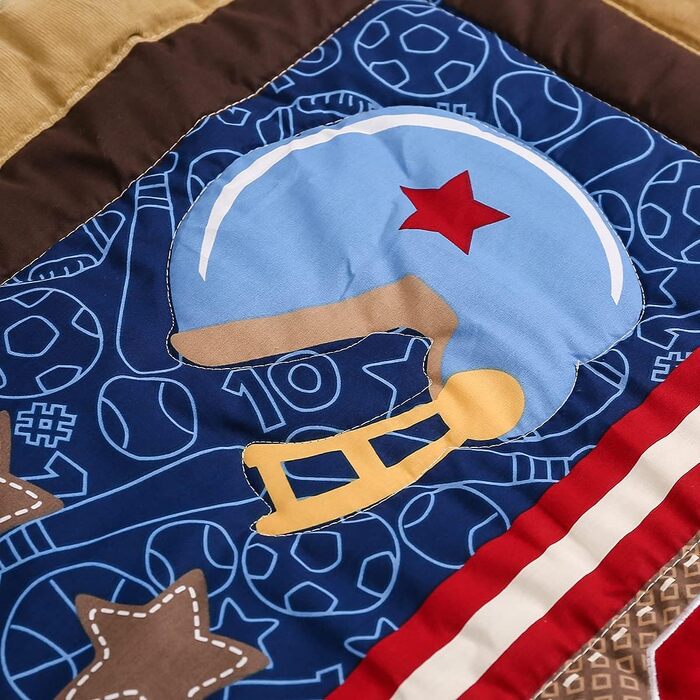 Комплекти постільної білизни для дитячого ліжечка Brandream для немовлят, хлопчиків, Happy Friends and Family Time, спортивний ком