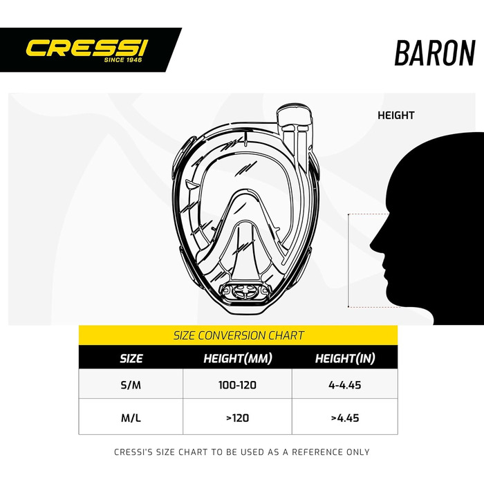 Ласти CRESSI Tonga/Комплект - Легкі регульовані короткі ласти або комплект коротких ласт повнолицьова маска Baron з широким полем зору, ідеально підходять для підводного плавання, плавання, комплект для дорослих короткі ласти повнолицьова маска чорний/син