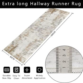 Килимова доріжка Famibay 80x300 см Бежева килимова доріжка для передпокою, що миється, нековзка, кухонна килимова доріжка для передпокою, довга кухонна доріжка, сучасна для передпокою, кухні, спальні, вітальні, бежево-коричнева 80 x 300 см