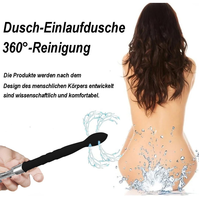 Силіконовий анальний ирригатор Sadodo, 24 см, 8 насадок