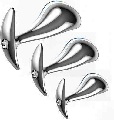 Набір металевих анальних пробок Yivans, Ø24 мм, 29 мм, 36 мм,з кристалом, 3 шт.