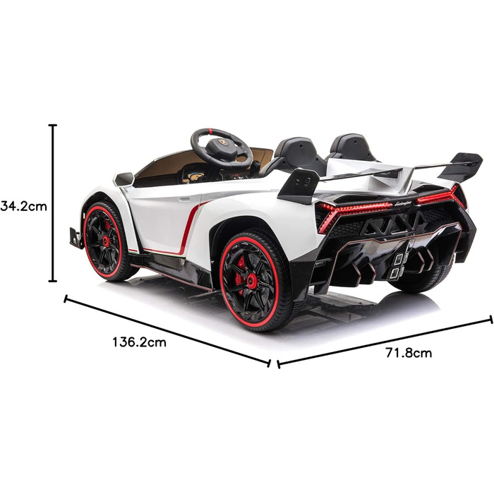 Дитячий автомобіль - Електромобіль Lamborghini Veneno - ліцензійний - 12V10AH, 4 двигуни - 2.4Ghz пульт дистанційного керування, M