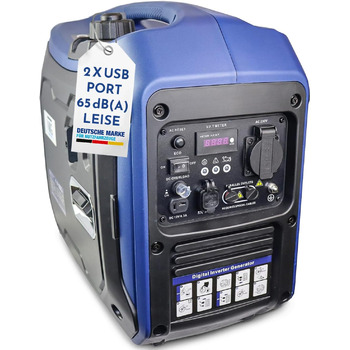 Інверторний генератор NTG 2800 Вт тихий лише 65 дБ(А) 2 x USB порт ємність бака 5 л l 4-тактний двигун l бензин l датчик масла та