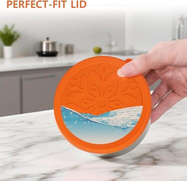 Набір контейнерів для зберігання продуктів з нержавіючої сталі з силіконовими кришками, ланч-бокс з нержавіючої сталі, штабелювана коробка для перекусів, ідеально підходить для зберігання продуктів вдома, на роботі та на свіжому повітрі, 6 різних розмірів