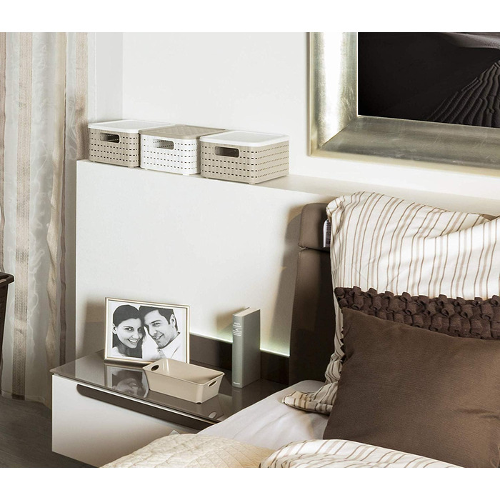 Набір із 3 коробок для зберігання Rotho Country об&39ємом 6 л, під ротанг, пластик без бісфенолу А (PP), білий, 3 x A5/6L (28,0 x 18,5 x 12,6 см), Не застосовується Білий Не застосовується