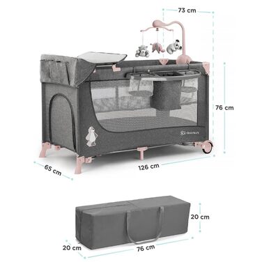 Дорожнє ліжечко, дитячі ліжечка, компактне у складеному вигляді, рожевий Joy ACC pink