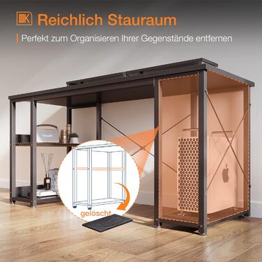 Ігровий стіл ODK чорний, столи з полицею двосторонні, комп'ютерний стіл з підставкою для монітора, 120x50x86.5 см комп'ютерний сті