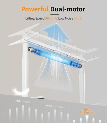 Каркас столу MAIDeSITe EL2 Plus Art з регульованою висотою та овальною конструкцією ніжок, електричний двомоторний каркас столу з регулюванням висоти від 62 до 125 см, 4 елементи керування пам&39яттю, стіл з регульованою висотою, білий