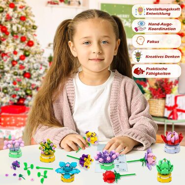 Адвент-календар peiranup 2025 Конструктор Квіти та Сукуленти, для творчості