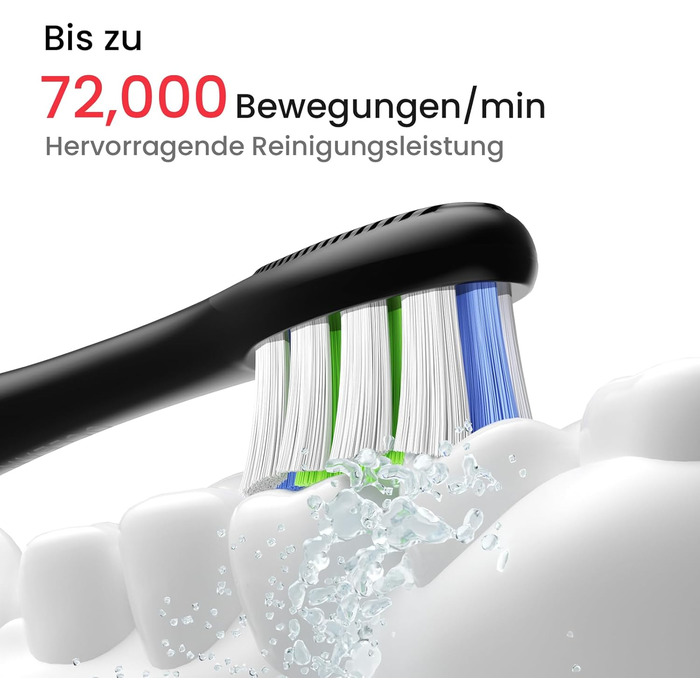 Блакитний Подарунковий Набір Електрична зубна щітка з 3 насадками, Водонепроникна IPX7, 5 режимів чищення, Таймер, Чохол для подорожей, Блакитний колір ()