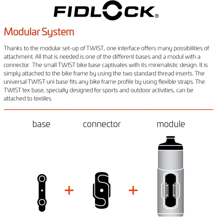 Пляшка Fidlock TWIST 590 велосипедна основа велосипедна пляшка для води об&39ємом 590 мл з магнітно-механічним тримачем, включаючи тримач, без BPA та придатна для миття в посудомийній машині, колір чорний, 590 мл
