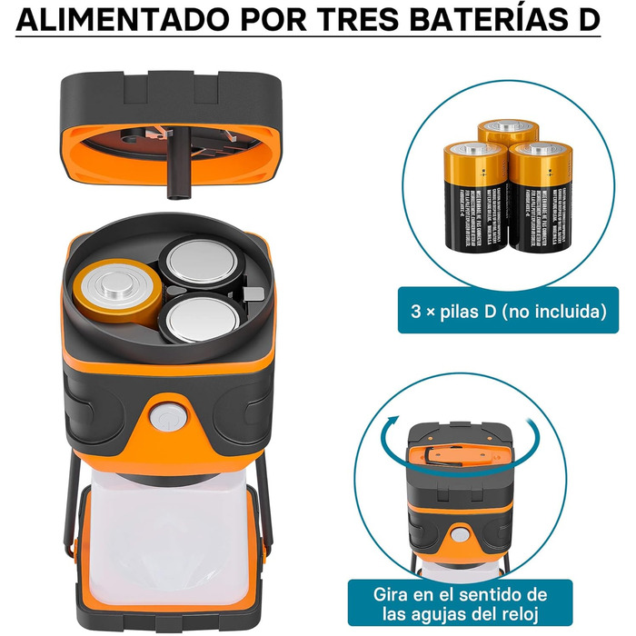 Ліхтар для кемпінгу на батарейках з 4 режимами освітлення, світлодіодний кемпінговий ліхтар з регульованою яскравістю, вуличний ліхтар, кемпінговий ліхтар, ліхтар для намету, акумуляторний